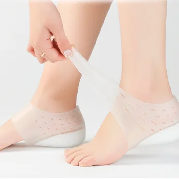 1 пара Невидимых Увеличенных По Высоте Стелек, Силиконовые Носки на Каблуке для Женщин, Мужские стельки 2-4 см, стельки для подошвенного фасциита, подошва для обуви Изображение