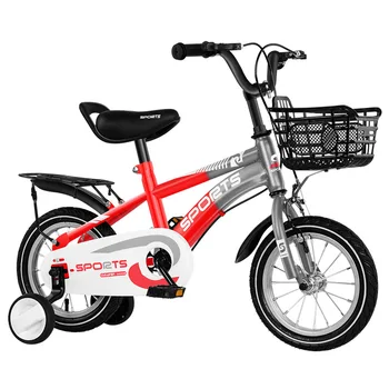 12-14-16-18-20 Дюймовая портативная педаль со вспомогательным колесом Для мальчиков и девочек 2-12 лет Для катания на детском велосипеде на открытом воздухе Изображение