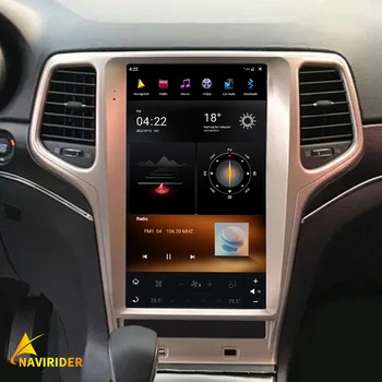 13,6-дюймовый Автомобильный Радиоприемник Tesla с Вертикальным Экраном Для Jeep Grand Cherokee 2014-2020 GPS Carplay Android 11 Автомобильный Мультимедийный Видеоплеер Изображение
