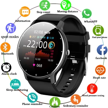 2023 Новые умные часы мужские Спортивные Фитнес-часы с полным сенсорным экраном IP67, Водонепроницаемые Bluetooth для Android IOS, умные часы Для мужчин + коробка Изображение