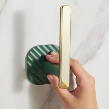 2шт Компактная пряжка для штор, прочный несущий крючок, не пробивающий стену ванной комнаты, крючок для хранения Изображение