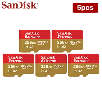 5 шт./лот 100% Оригинальная Карта памяти SanDisk 32 ГБ 64 ГБ 128 ГБ 256 ГБ Класс 10 Высокоскоростная UHS-I Extreme Micro SD Карта U3 V30 TF Карта Изображение