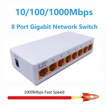 8-портовый Гигабитный сетевой коммутатор Ethernet со скоростью 1000 Мбит/с, высокопроизводительный Интернет-разветвитель RJ45 Hub Изображение