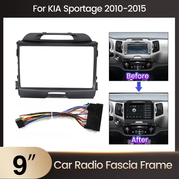 9-дюймовая панель автомагнитолы для KIA Sprotag 2010-2016 Комплект для установки стереоплеера на панель приборной панели Двойная рамка Din, рамка для GPS DVD Изображение