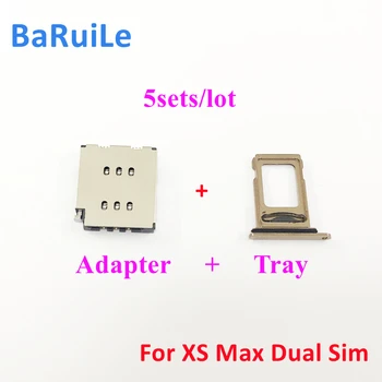 BaRuiLe 5set для iPhone XS Max Устройство чтения двух SIM-карт гибкий кабель + слот для держателя лотка для SIM-карт Запасные части адаптера Изображение