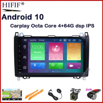 IPS Новое 9-дюймовое автомобильное стереосистемное головное устройство Android 10 GPS авторадио для Mercedes Benz B200 W169 A160 Viano Vito 3G WIFI Сенсорный экран Изображение