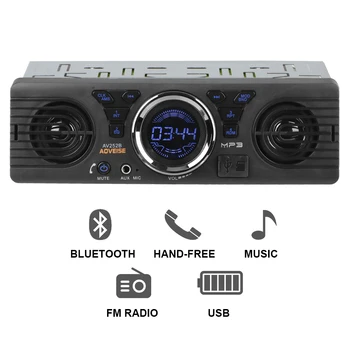 MP3-плеер, авторадио, вход AUX, зарядка телефона, 1 Din USB, TF-карта, Bluetooth, громкая связь, встроенные 2 динамика, FM-аудио, автомобильное радио Изображение