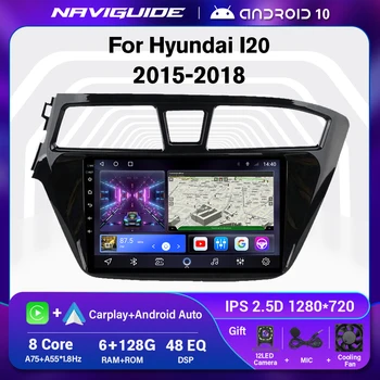 NAVIGUIDE S1 Android 10 Автомагнитола Для Hyundai I20 LHD RHD 2015-2018 Стерео Мультимедийный Плеер Android Автоматическая GPS Навигация Carplay Изображение