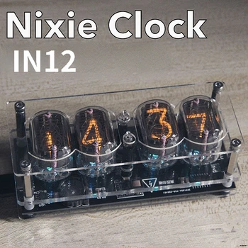 Nixie clock IN12 glow tube glow ретро-ностальгические электронные часы-будильник подарок для рабочего стола креативное украшение подарок в стиле киберпанк Изображение
