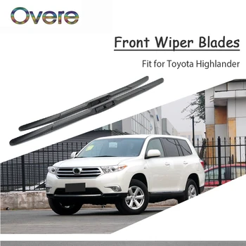 Overe 1 комплект резиновых автомобильных щеток переднего стеклоочистителя для Toyota Highlander 2016 2015 2014 2013-2000 Оригинальные Аксессуары для ветрового стекла Изображение