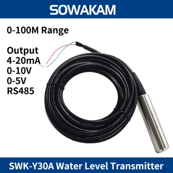 SWK-Y30A Умный Датчик уровня воды Глубина жидкости в резервуаре для воды Гидростатический Датчик уровня 0-100 М Диапазон 4-20 мА 0-5 В 0-10 В Выход RS485 Изображение