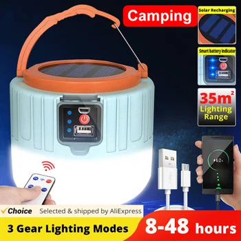Z30 Мощный солнечный светодиодный фонарь для кемпинга, USB-перезаряжаемая лампа для уличной палатки, портативный фонарь, аварийные огни для кемпинга Изображение