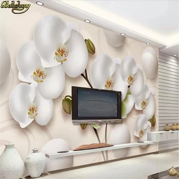 beibehang Пользовательские фотообои фреска 3d красивая бабочка орхидея космический ТВ фон обои для домашнего декора papel de parede Изображение