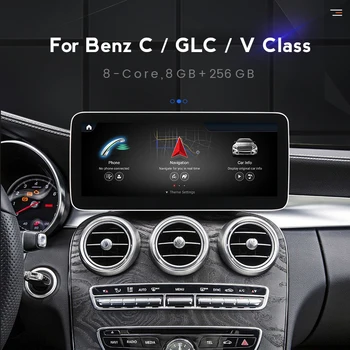 Автомобильный мультимедийный плеер 4G LTE Android 12 для Mercedes Benz C GLC V Class 2015-2018 GPS Навигация Ai Голосовая Автостереосистема Изображение