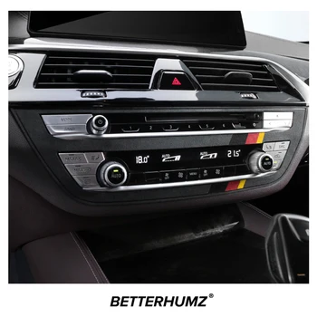 Алькантара Для BMW G30 G32 Серии 5 6GT X3 G01 Центральная Консоль CD Панель Отделка Рамка Наклейка M Performance Аксессуары Для Интерьера автомобиля Изображение