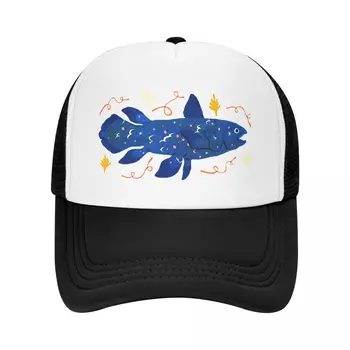 Бейсболка Starry Coelacanth Пляжные шляпы на заказ Модная пляжная кепка дальнобойщика Мужская шляпа Роскошная женская Изображение