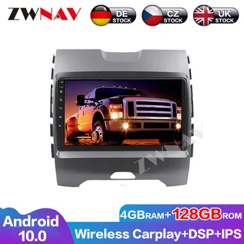 Беспроводное радио Carplay 128G Android 10 GPS Аудионавигация DVD-плеер для Ford Ranger 2018 Стерео мультимедийное головное устройство Изображение