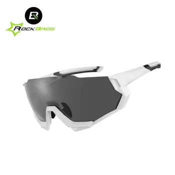 Велосипедные очки ROCKBROS с поляризацией, меняющей цвет, ветрозащитные, для близоруких, для бега, спортивные солнцезащитные очки Изображение