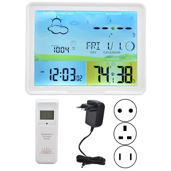 Внутренний Цифровой Термометр Длительного Использования С Регулируемой Яркостью, Автоматический Прием ЖК-Прогноза Погоды для Наружного использования для Внутреннего Изображение