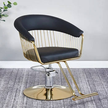 Горячая распродажа новое легкое парикмахерское кресло в роскошном стиле кресло для стрижки волос парикмахерская специальное вращающееся подъемное кресло офисная стойка регистрации Изображение
