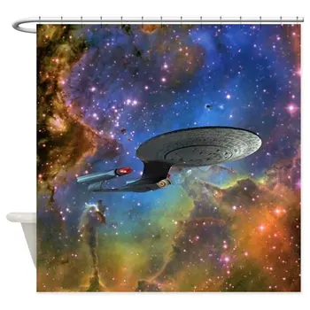 Декоративная тканевая занавеска для душа StarTrek 1701D Eagle Nebula Изображение