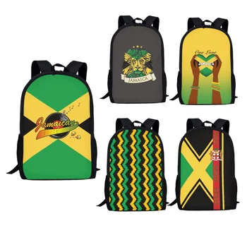 Детская школьная сумка с изображением флага Ямайки, детский рюкзак с принтом, школьная сумка, сумка через плечо, модные сумки для книг для мальчиков и девочек, Mochila Infantil Изображение