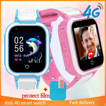 Детские смарт-часы 4G для XiaomiGPS LBS Tracker SOS Детская Sim-карта, умные часы для видеозвонков, детский студенческий фонарик, браслет для подарков Изображение