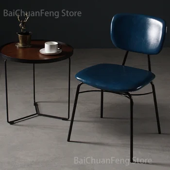 Дизайнерские Обеденные стулья в индустриальном стиле, Однолегкие Скандинавские Роскошные Обеденные стулья, Металлическое Американское кресло, Мебель для дома Sillas Изображение