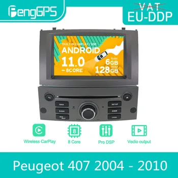 Для Peugeot 407 2004-2010 Android Автомобильный Радиоприемник Стерео DVD Мультимедийный Плеер 2 Din Авторадио GPS Navi Блок PX6 Сенсорный Экран Изображение