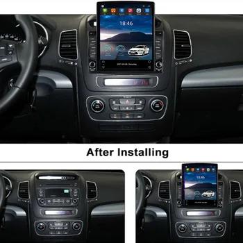 Для автомагнитолы Tesla style Android 12 Carplay для KIA SORENTO 2013 2014 Мультимедийный плеер GPS Навигация 2din 8-ядерная камера 360 Изображение