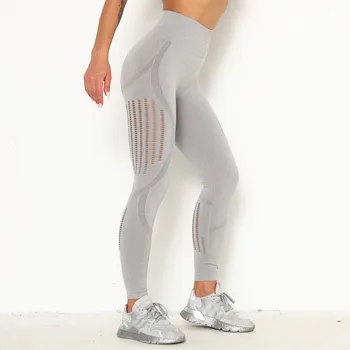 Женские тренировочные брюки Naked Feeling, женские бесшовные обтягивающие леггинсы для йоги с высокой талией, Быстросохнущие дышащие тренировочные брюки Изображение