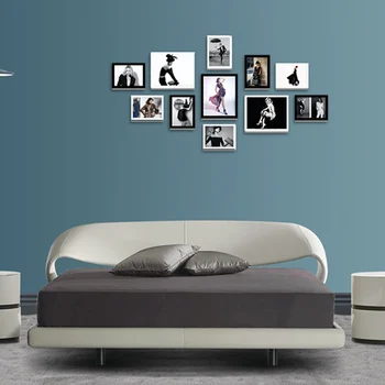 Изготовленная на Заказ Итальянская легкая Роскошная Двуспальная кровать Современная Простая кровать в Главной спальне, Кожаная рама длиной 1,8 м, Дизайнерская мебель для виллы Изображение