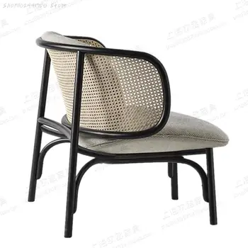 Изготовленный на заказ Новый диван из цельного дерева из китайского ротанга, Скандинавский Дизайнерский стул для переговоров в отделе продаж, Современная гостиная для отдыха Изображение