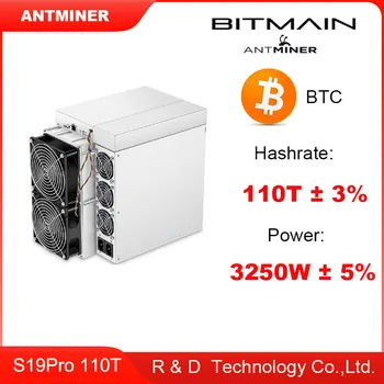 Использованный Bitmain Antminer S19Pro 110T ± 3% 3250W ± 5% Asic Биткоин BTC/BCH/BSV SHA256 Изображение