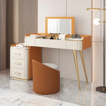 Итальянский минималистичный туалетный столик с откидной крышкой, универсальный шкаф, небольшой блок, туалетный столик в стиле ins, письменный стол, ящик для хранения, ведро c Изображение