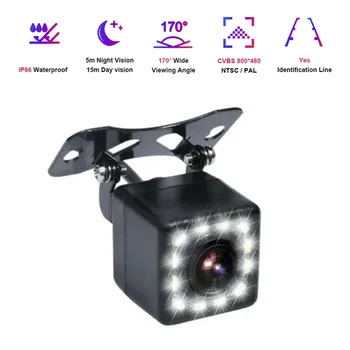 Камера Заднего Вида Автомобиля 170 Широкоугольный HD CCD 12 LED Камера Заднего Вида Ночного Видения Камера Заднего Вида Автомобиля Моделирование Автомобиля Водонепроницаемый Изображение