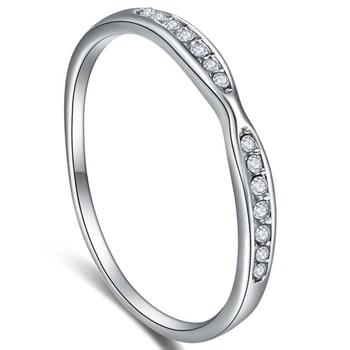Кольцо с цирконом из нержавеющей стали для женщин, обручальное кольцо из нержавеющей стали, ювелирные изделия Изображение