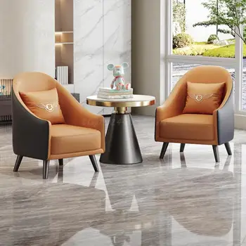 Минималистичный диван-кресло, Простое современное кресло для отдыха, приемная, Одноместный диван, Офис продаж, Кресло для переговоров, комбинация Изображение