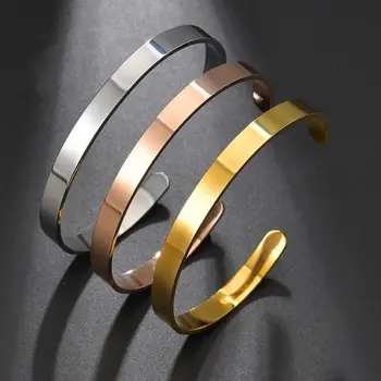 Многоцветный браслет-манжета из нержавеющей стали для мужчин и женщин, модные ювелирные изделия, Подарочный Металлический браслет для мужчин Изображение