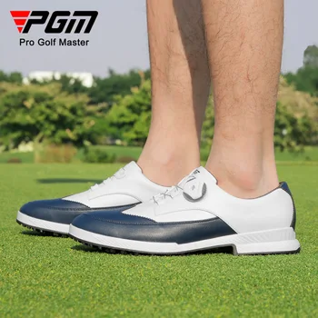 Мужская обувь для гольфа PGM, шнурки для обуви, нескользящие, водонепроницаемая мужская спортивная обувь, кроссовки XZ257 Изображение