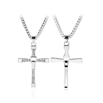 Мужское ожерелье с бриллиантовым крестом, серебро, золото, европейские и американские женские ювелирные подвески, Рождественские сувениры, подарки на Новый 2022 год Изображение