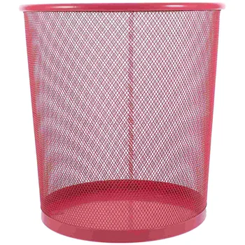 Мусорное ведро Металлическая Маленькая корзина для ванной Комнаты Пластиковые Контейнеры для хранения Бытового мусора Сетка Железная Офисная корзина для мусора Изображение
