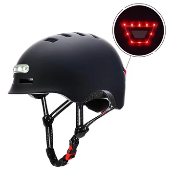 НОВЫЙ велосипедный шлем со светодиодной подсветкой, Перезаряжаемый Велосипедный шлем с интегральным формованием, шлем для горного шоссейного велосипеда, Спортивная Безопасная шляпа для мужчины Изображение