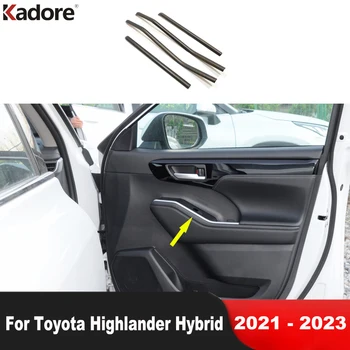 Накладка Панели Переключателя Стеклоподъемника Автомобиля Toyota Highlander Hybrid 2021 2022 2023 Под Дерево Молдинги Для Интерьера Аксессуары Изображение