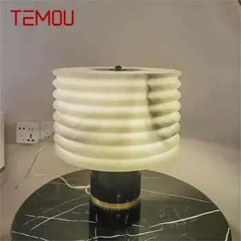 Настольная лампа TEMOU Nordic Роскошный Мраморный Современный Настольный светильник LED Decor Home Гостиная Спальня Кабинет Изображение