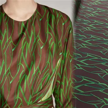 Новая 19-метровая шелковая стрейч-атласная ткань с цифровой печатью, высококачественный шелк шелковицы тутового цвета, платье-Чонсам, трикотажный материал, полметра Изображение