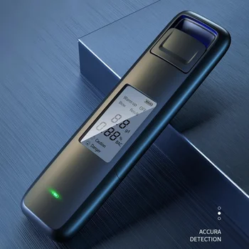 Новый высокоточный портативный бесконтактный тестер дыхания на алкоголь с цифровым дисплеем, USB-аккумуляторный алкотестер-анализатор Изображение