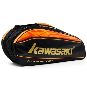 Оригинальная многофункциональная спортивная сумка Kawasaki Сумка для бадминтона на 6 предметов Рюкзак для теннисных ракеток для бадминтона Изображение