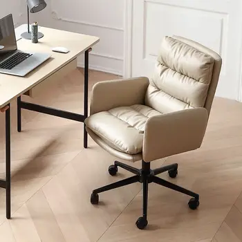 Простой компьютерный стул для учебы, современный домашний письменный стул, удобный сидячий стул для учебы, офисный стул для студентов колледжа, офисный стул Изображение