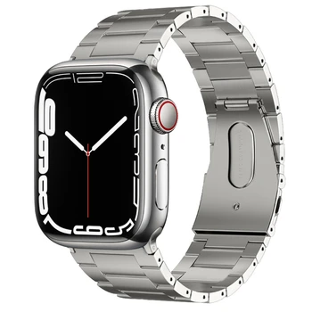 Ремешок из титанового сплава Для Apple watch Серии Ultra 8 7 6 5 43SE Watch Высококачественный браслет Для iwatch 49 мм 45 мм 41 мм 44 мм 42 мм 40 мм Изображение